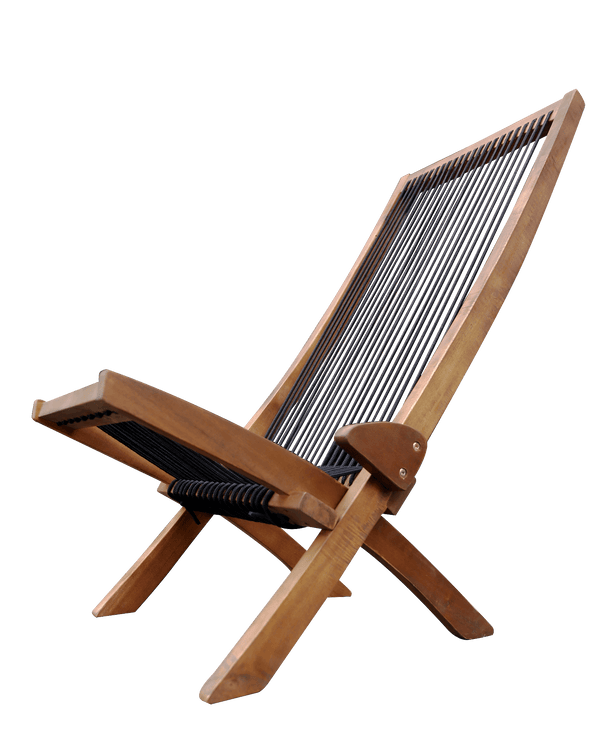 Wooden chair with woven backrest on a white background