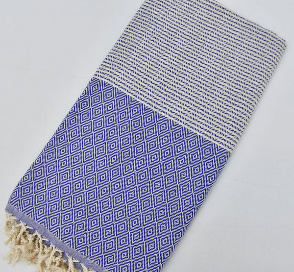 Dotty Diamond Blue Turkish Towel