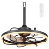 20” Celling Fan with Dimmable LED Light 6 Speeds and Timer-Black