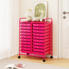 20 Removable Drawers Rolling Storage Cart Studio Organizer-Pink