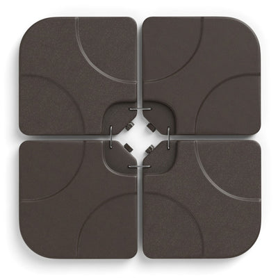 20 Inch Patio Offset Water Filled Plate Umbrella Base Sand-Coffee