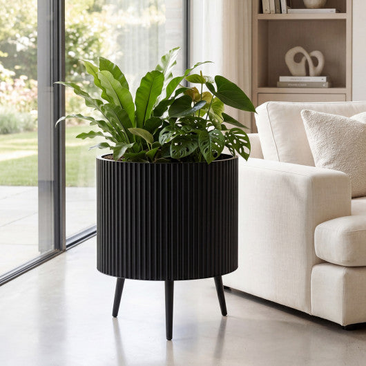 20 Inch Plant Pot with Stand and Tapered Legs for Garden