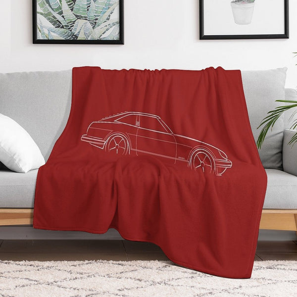 1983 Datsun 280ZX - Profile Stencil, White Versatility Throw Blanket