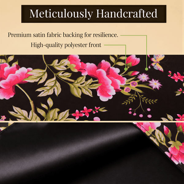 Black Floral Table Runner – Saku Print