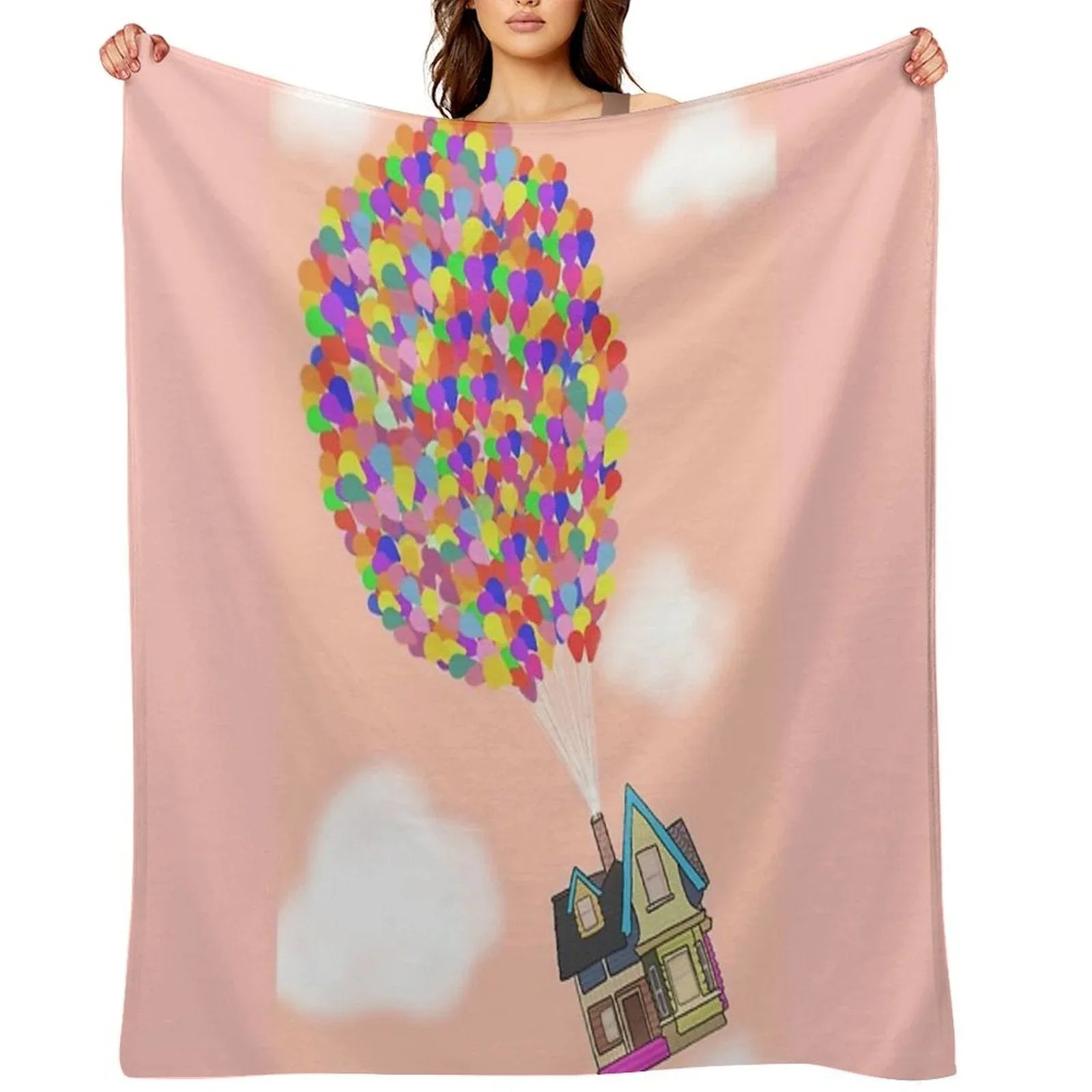 Up - Peach Throw Blanket