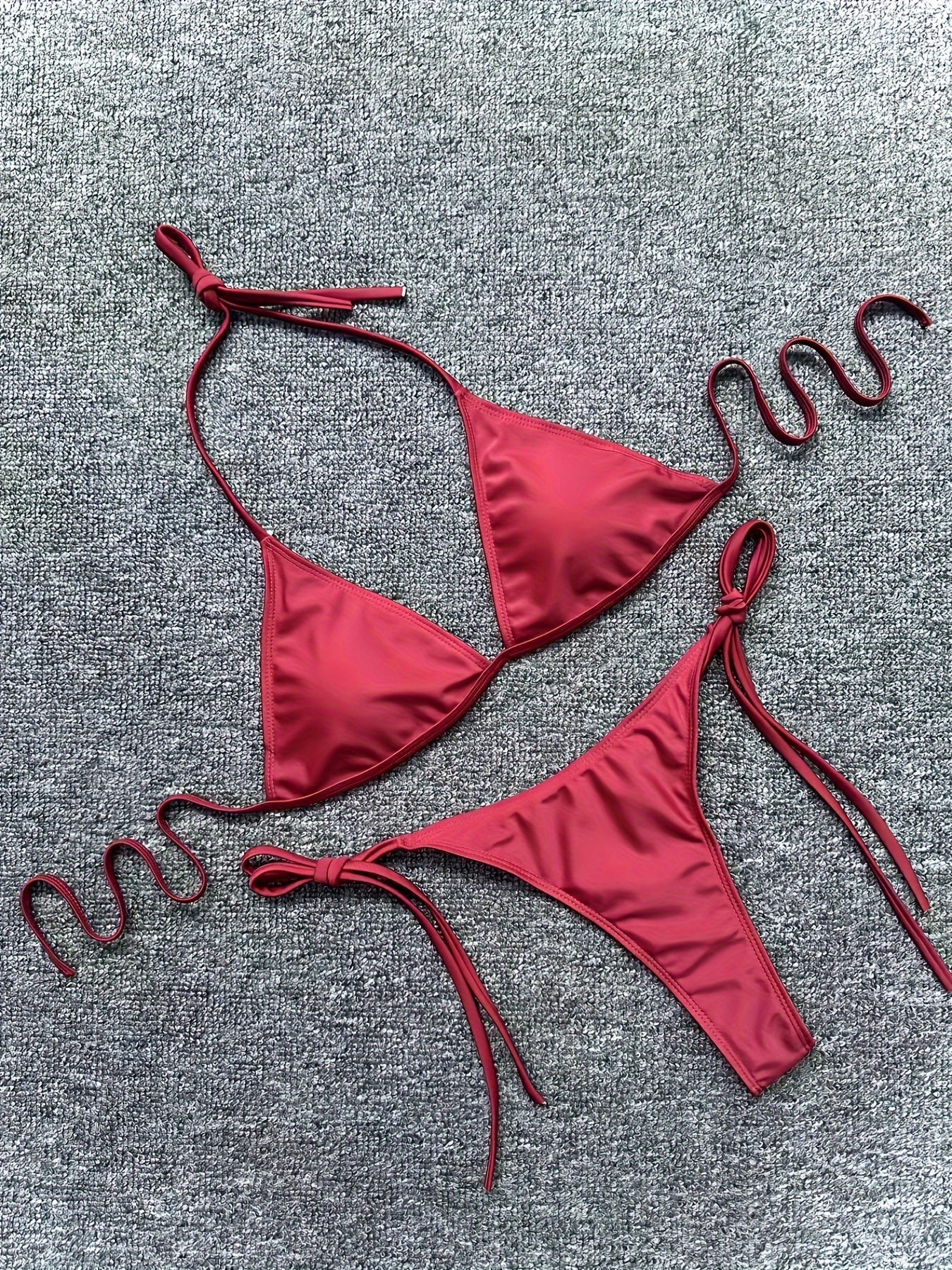 Bikini Leopard Print 2 Piece Swimsuit for Women – High Cut Lace-Up Backless Flattering Bikini Set with Halter Spaghetti Strap – Stretchy Sexy and Stylish Swimwear for Pool Beach and Summer Vacation