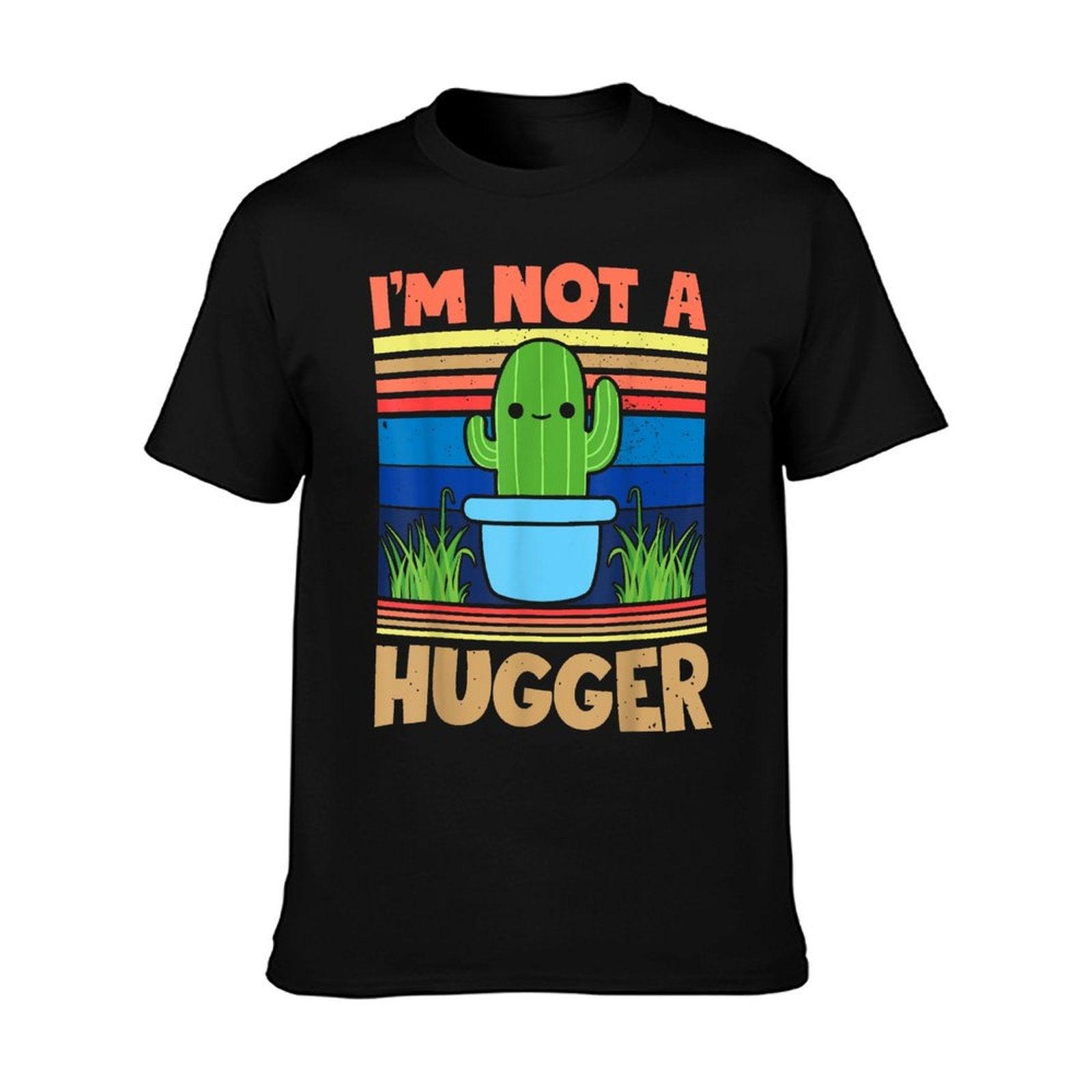 Im Not A Hugger Cactus Gifts Im Not A Hugger Cactus, Men's Unisex, Black, Small,, Graphic, Crew Neck, Classic Fit, Pullover, T-Shirt