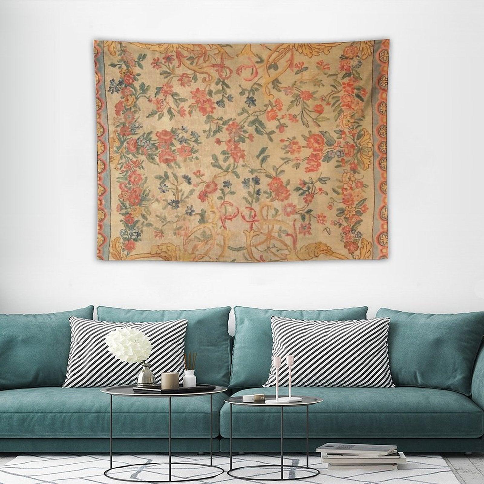 Antique French Savonnerie Rug Print Tapestry