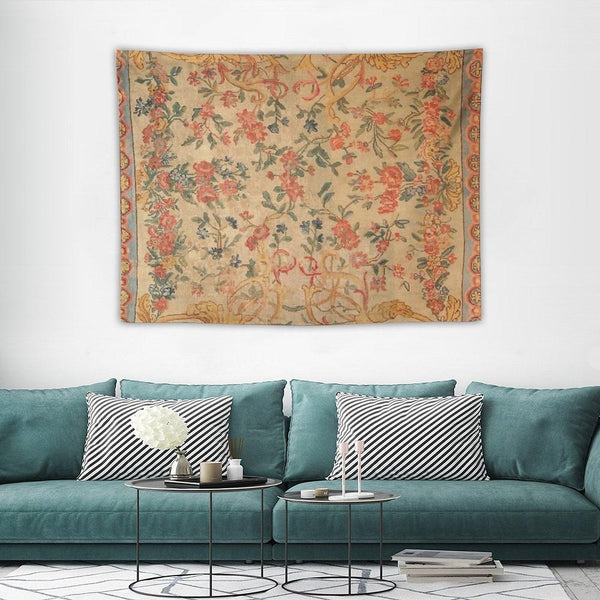 Antique French Savonnerie Rug Print Tapestry
