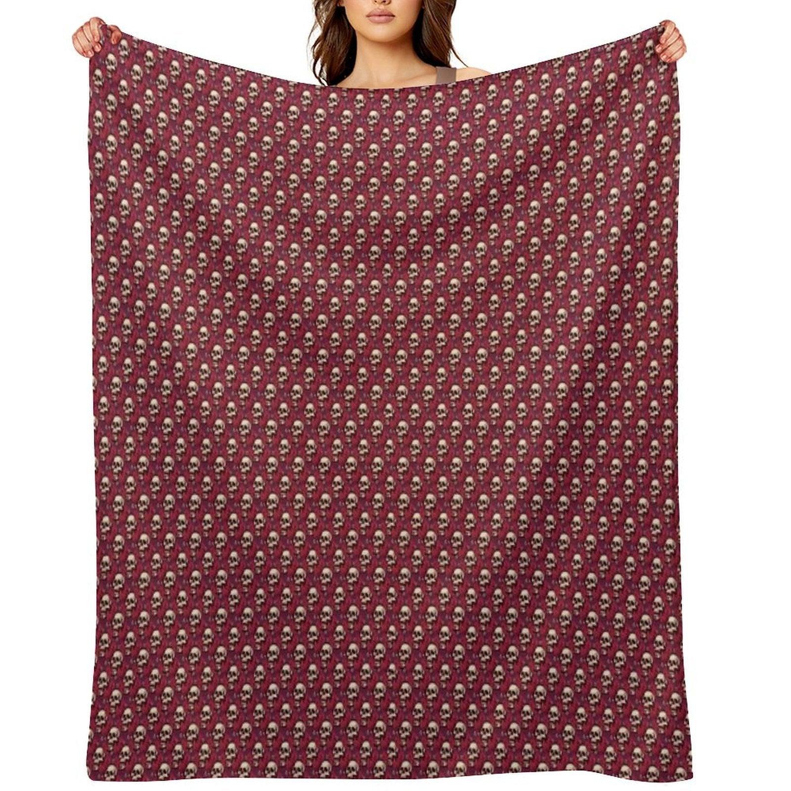 Skulls And Roses Throw Blanket