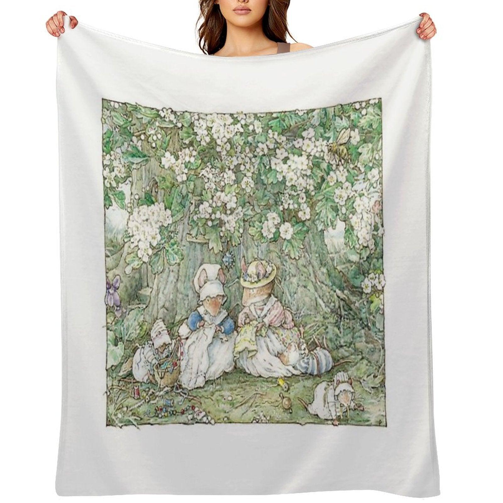 Brambly Hedge - Hawthorn Blossom And Babies Throw Blanket