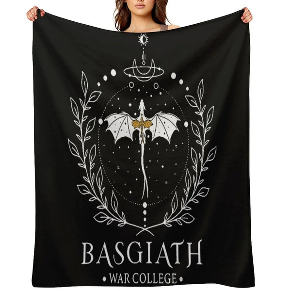 Fourth Wing Basgiath Two Sided Romantasy Dragons Yarros T-Shirt Throw Blanket