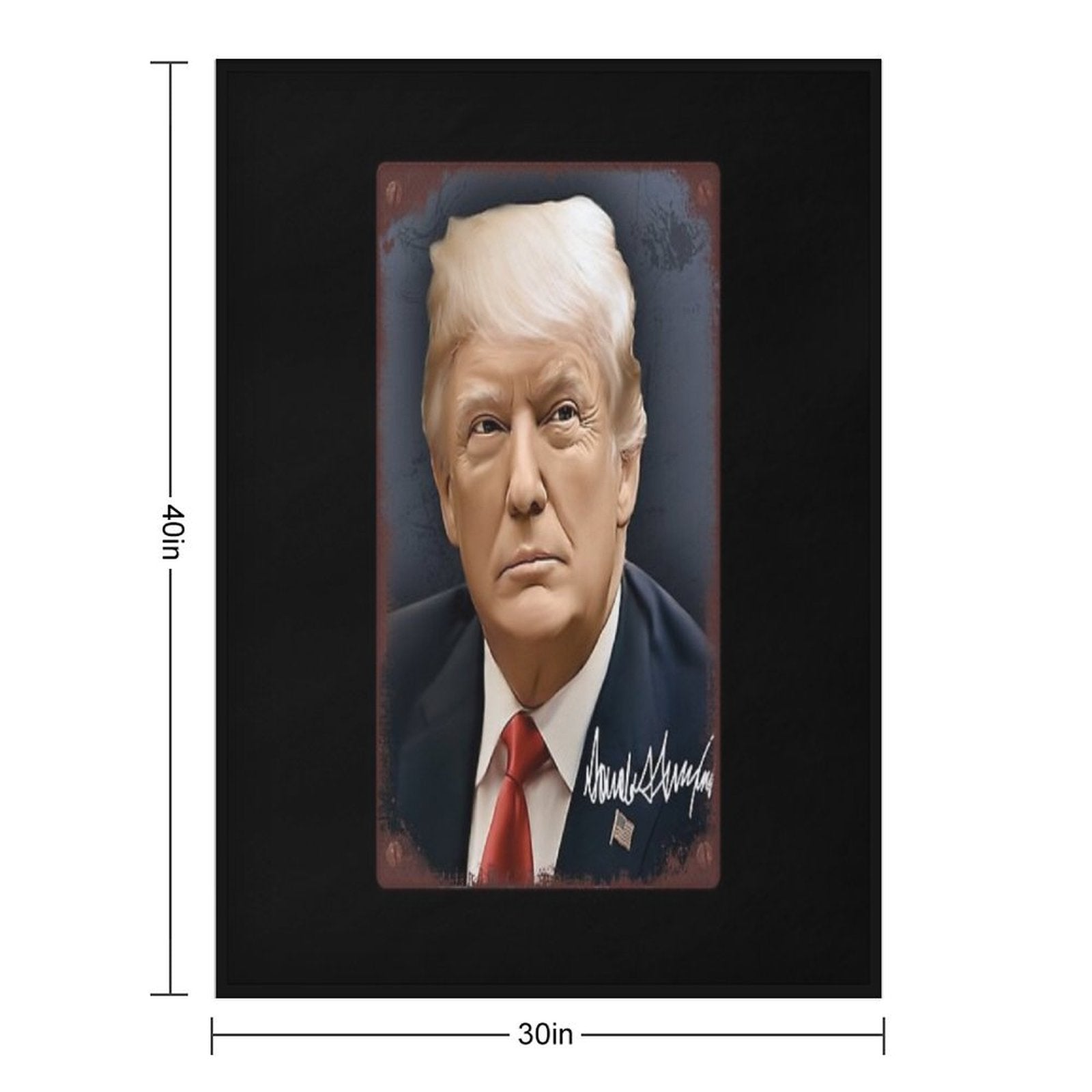Donald Trump Art - Vintage Rustic Trump Painting on Tin Metal Design Comfort Throw Blanket