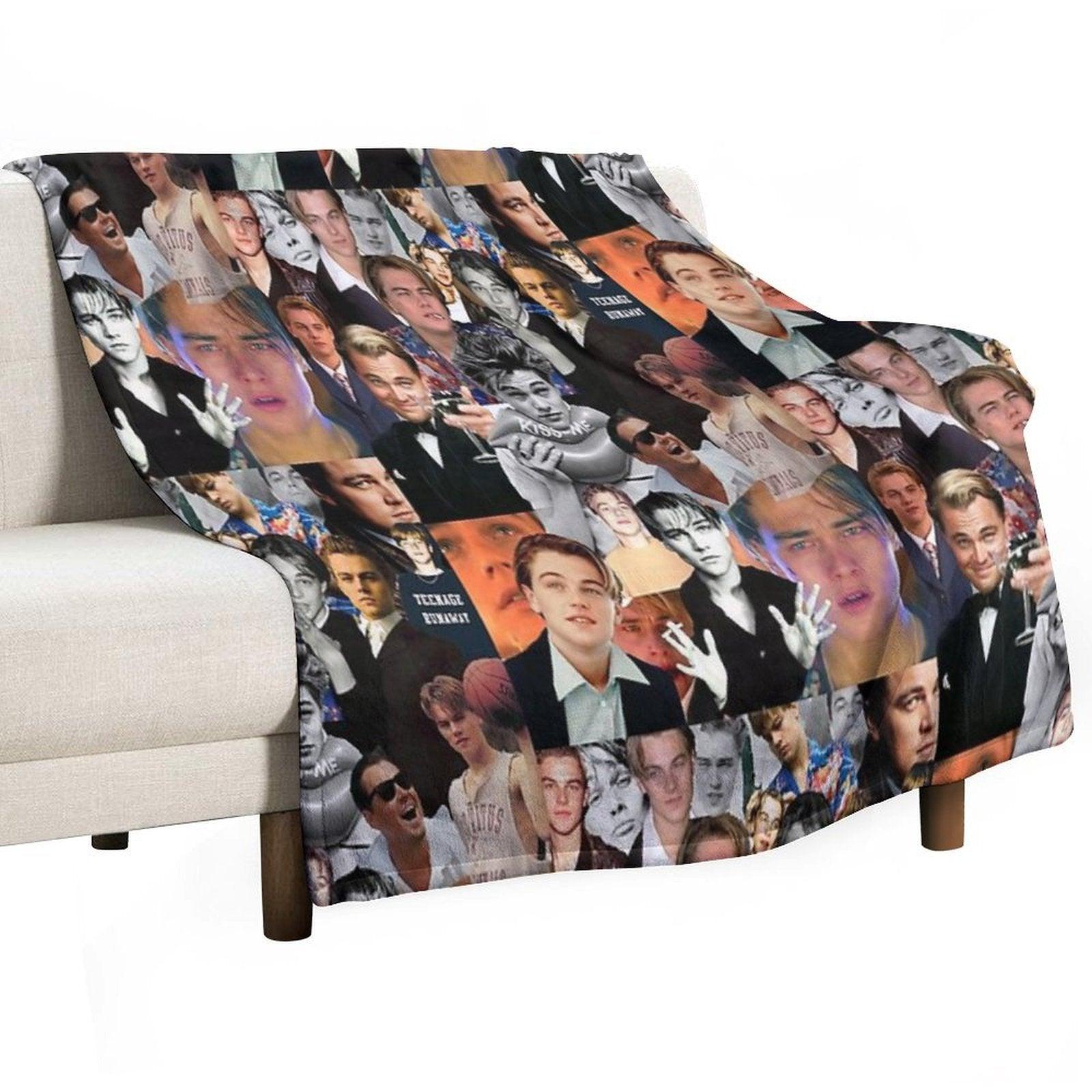 Leonardo Dicaprio Collage Throw Blanket
