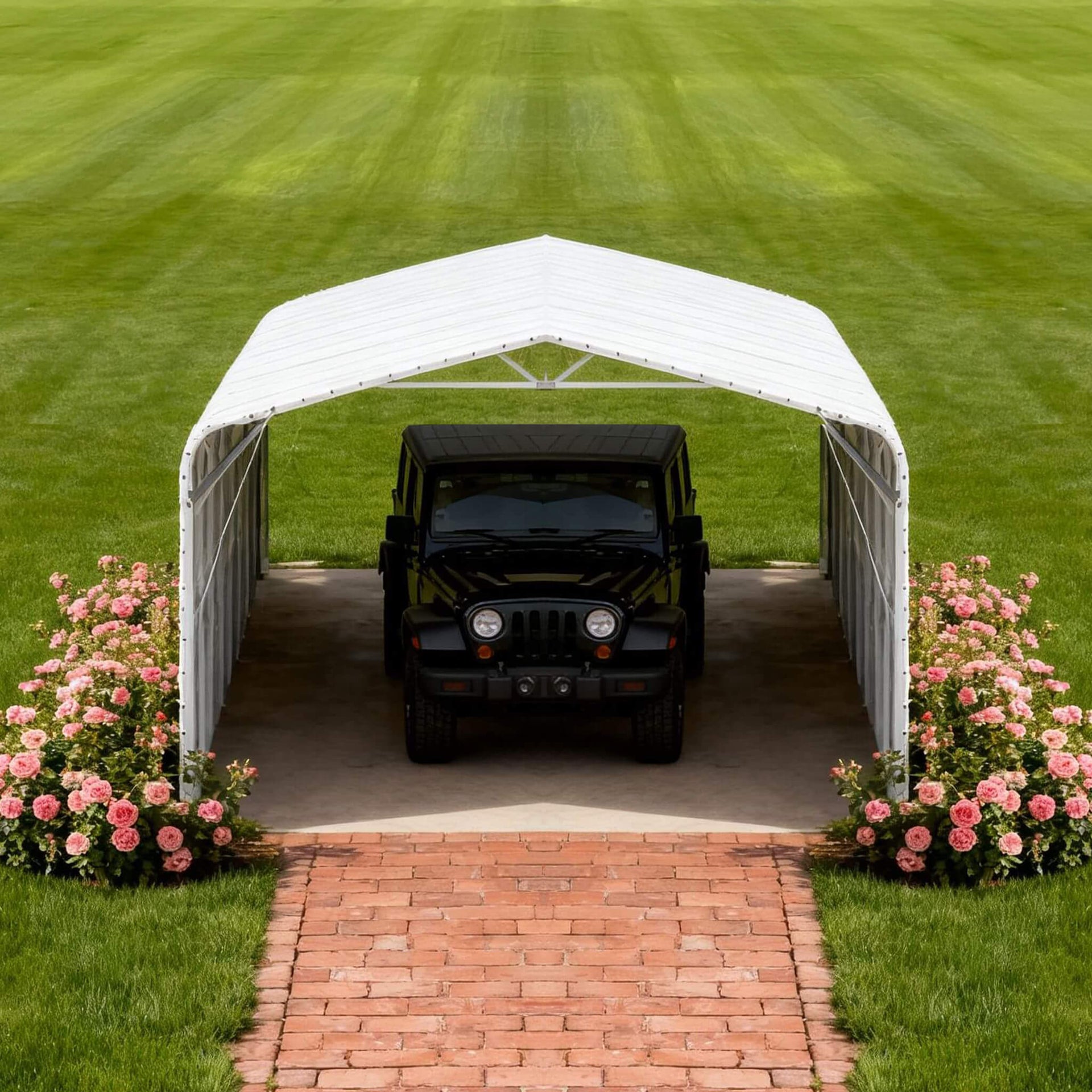 [20X30FT] Heavy-Duty Outdoor Galvanized Steel Carport (SAK21596)