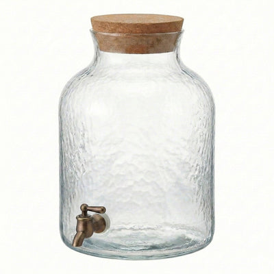 Hammered Glass Beverage Dispenser 2.7gal