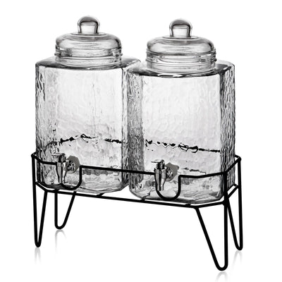 Hamburg (Set of 2) Beverage Dispensers with Stand 1.5 Gal Each