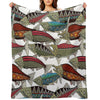 Alaskan Salmon White Anti-pilling Throw Blanket