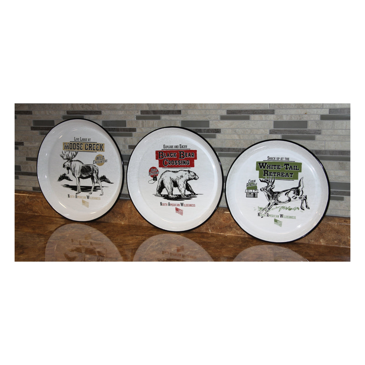 Round Platters 3 Piece-Porcelain Enamel