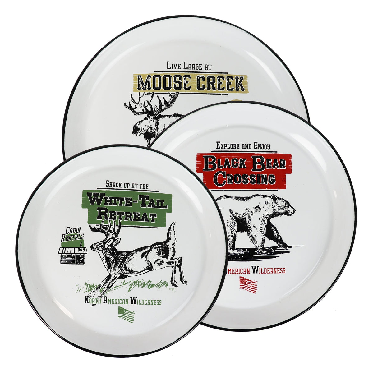Round Platters 3 Piece-Porcelain Enamel