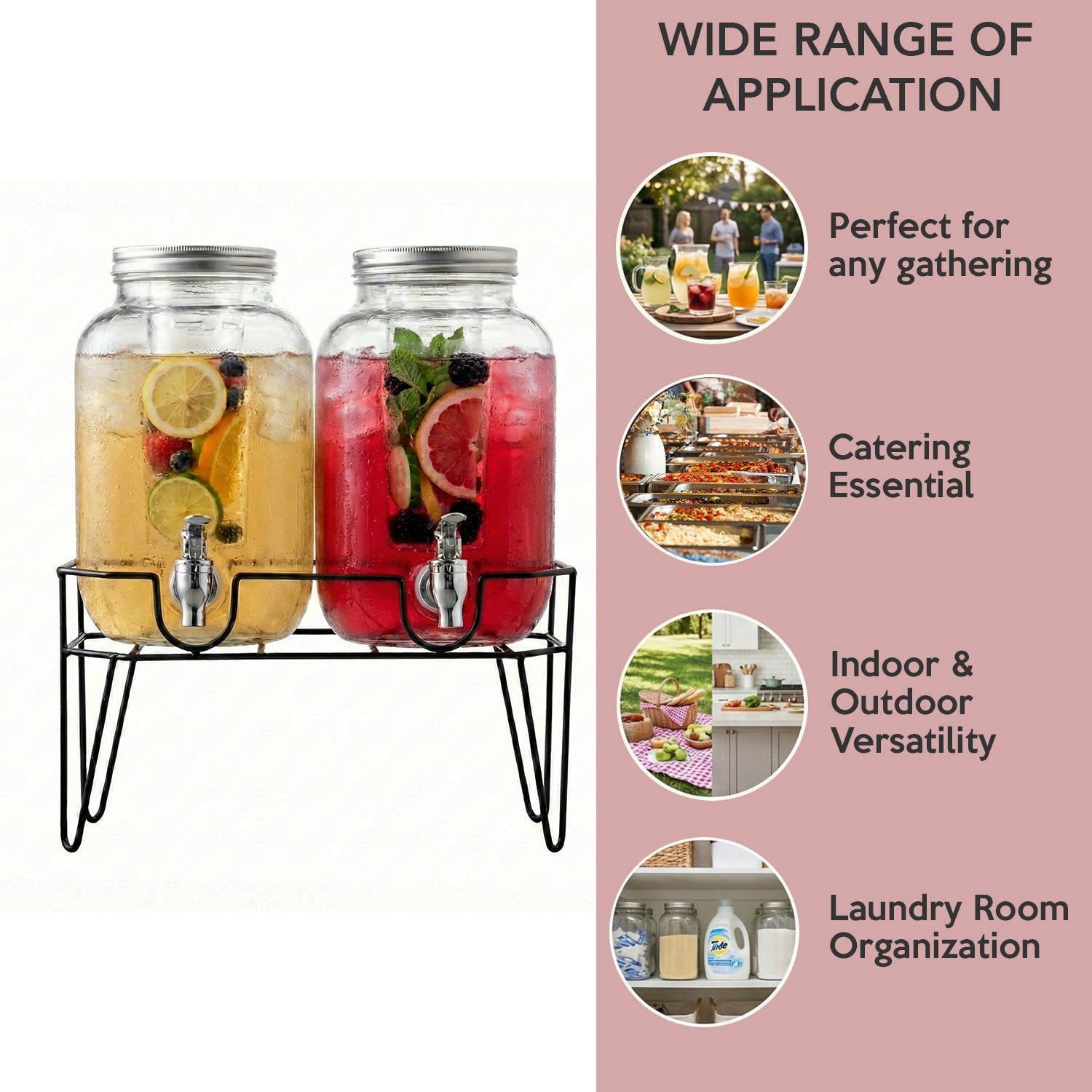 Clifford Set of 2 Dispensers with Infuser 1 Gal Each