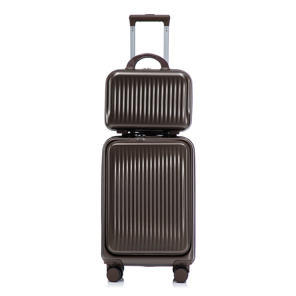 14' & 20' ABS Spinner Wheel Luggage Set with Cosmetic Case