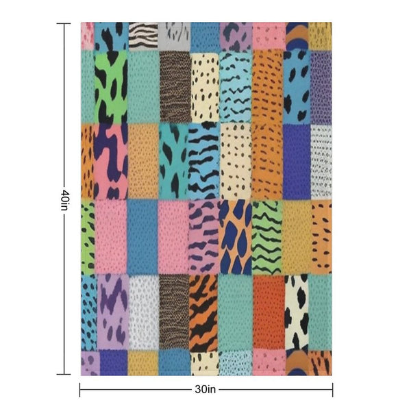 Animal Print Patchwork Quilt Durable Throw Blanket