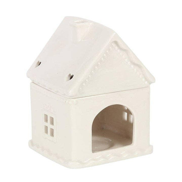 White Christmas Gingerbread House Tealight Wax Warmer