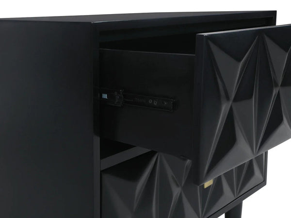 GEO BLACK BEDROOM 5 DRAWER CHEST - Gifts for You 'n Me