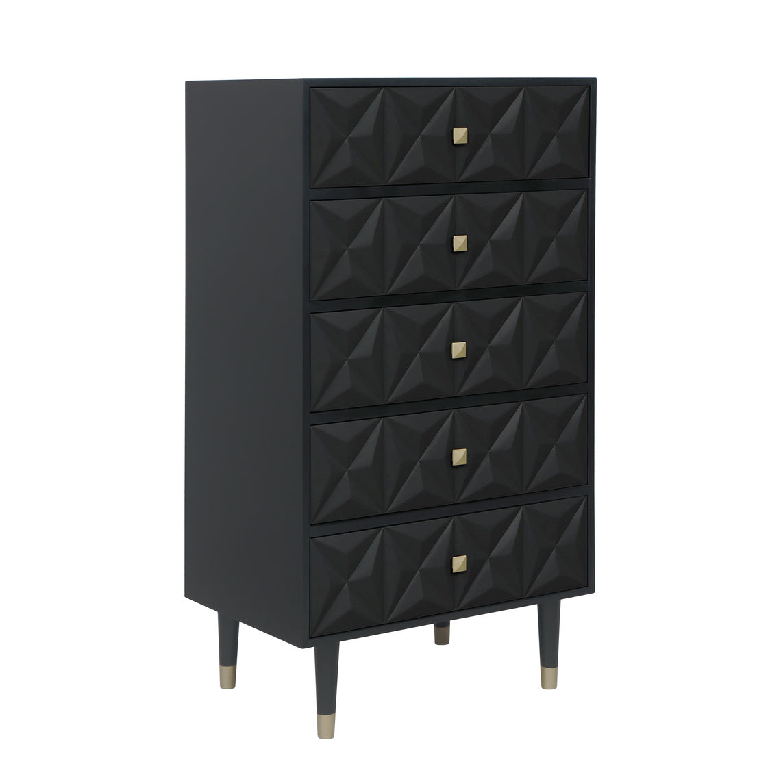 GEO BLACK BEDROOM 5 DRAWER CHEST