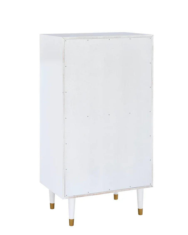 GEO WHITE BEDROOM 5 DRAWER CHEST - Gifts for You 'n Me