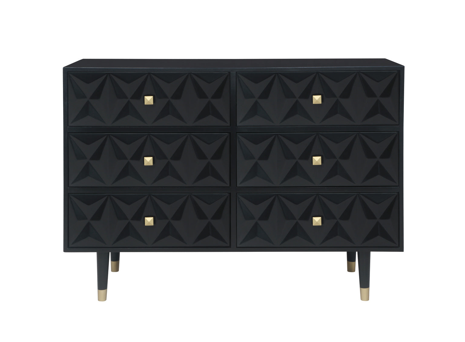 GEO BLACK 6 DRWR TEXTURE DRESSER