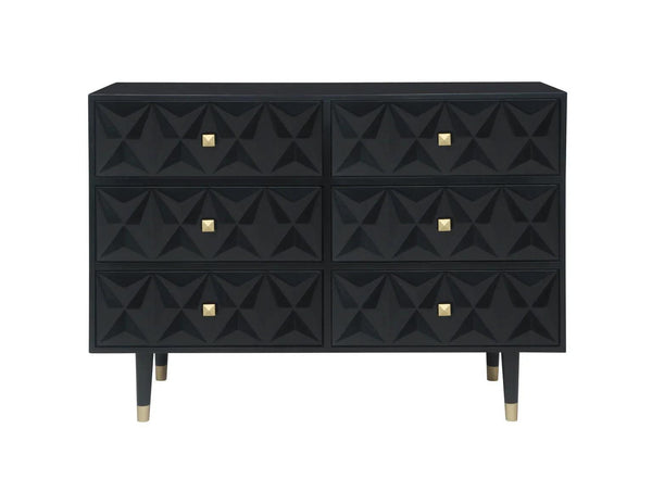 GEO BLACK 6 DRWR TEXTURE DRESSER - Gifts for You 'n Me