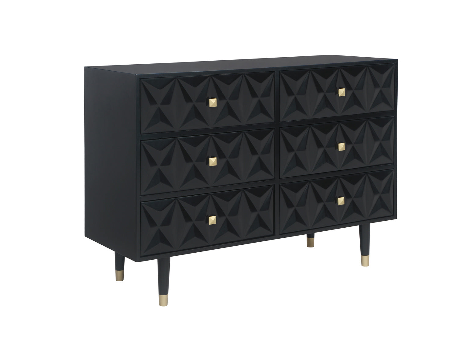 GEO BLACK 6 DRWR TEXTURE DRESSER