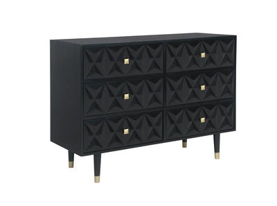 GEO BLACK 6 DRWR TEXTURE DRESSER