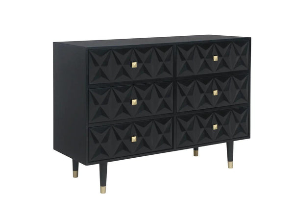 GEO BLACK 6 DRWR TEXTURE DRESSER - Gifts for You 'n Me