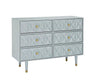 GEO GREY 6 DRWR TEXTURE DRESSER