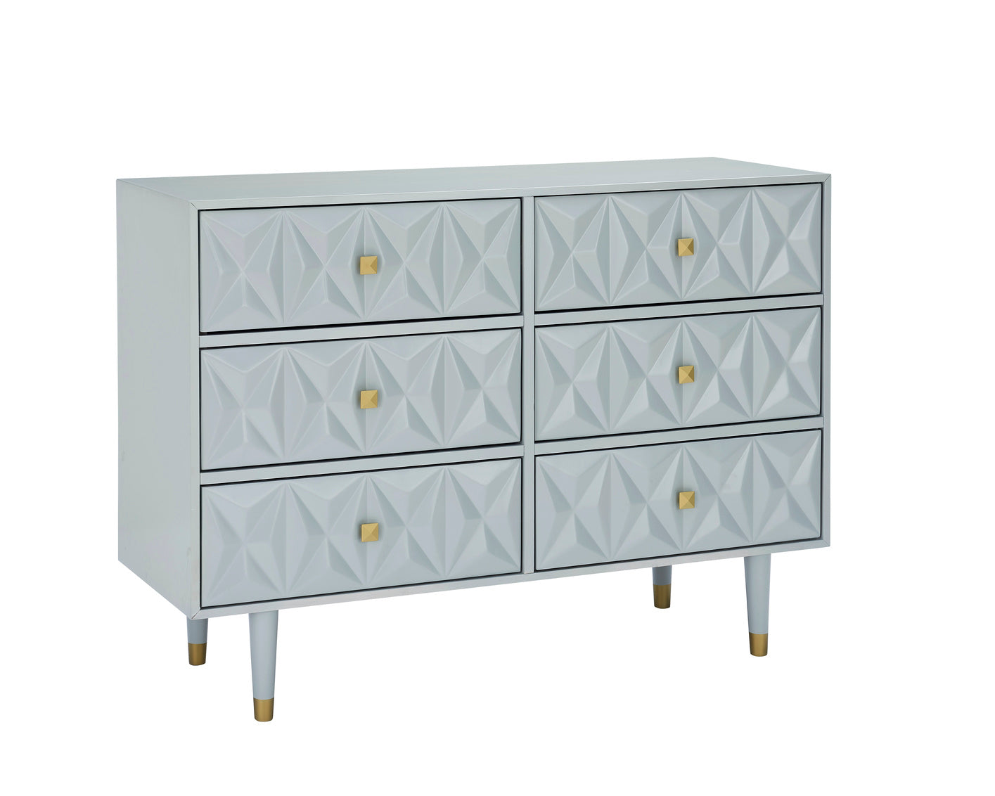 GEO GREY 6 DRWR TEXTURE DRESSER