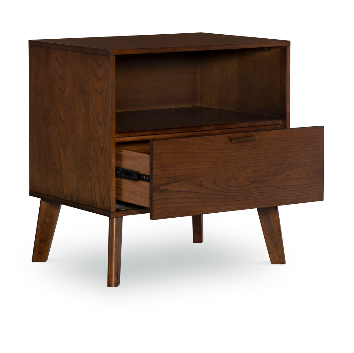 HUDSON MEDIUM BROWN 1 DRAWER NIGHTSTAND