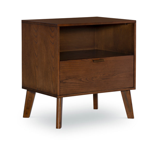 HUDSON MEDIUM BROWN 1 DRAWER NIGHTSTAND