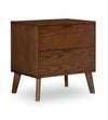 HUDSON MEDIUM BROWN 2 DRAWER NIGHTSTAND