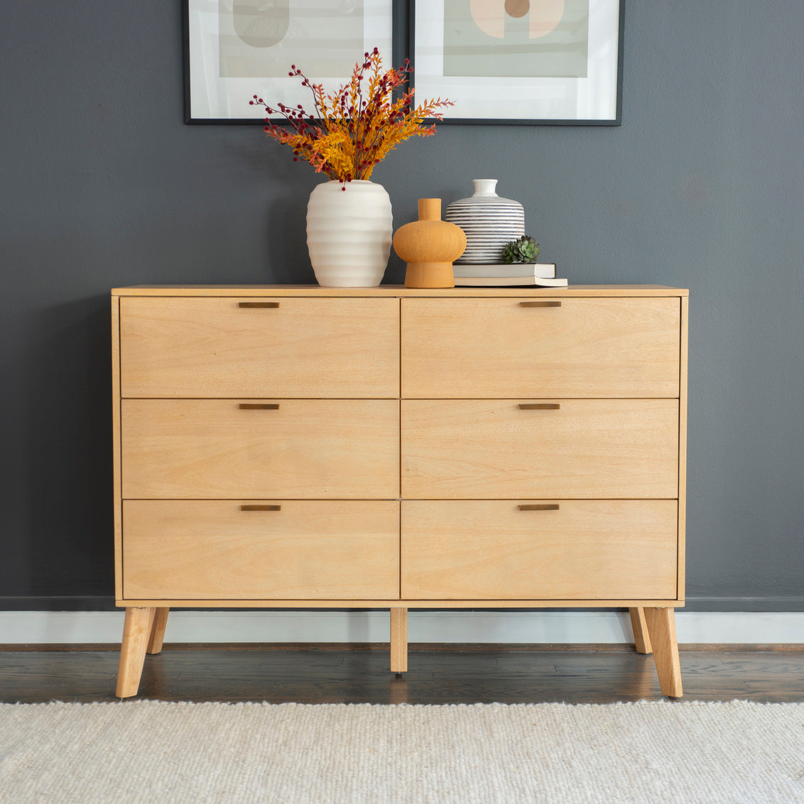 HUDSON NATURAL 6 DRAWER DRESSER