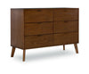 HUDSON MEDIUM BROWN 6 DRAWER DRESSER