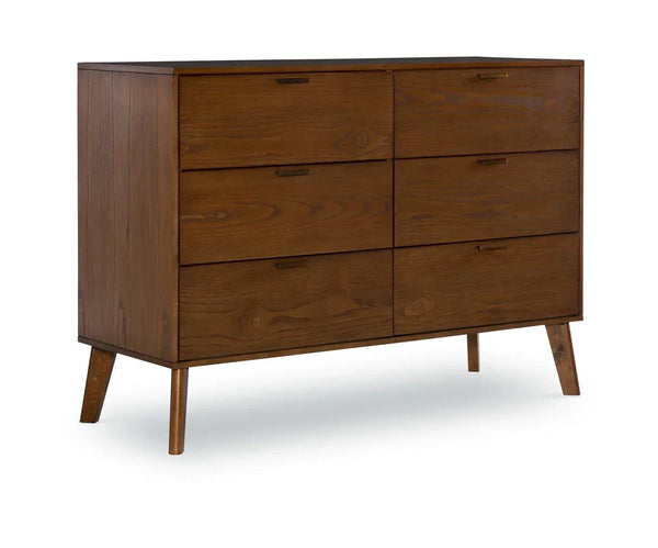 HUDSON MEDIUM BROWN 6 DRAWER DRESSER - Gifts for You 'n Me