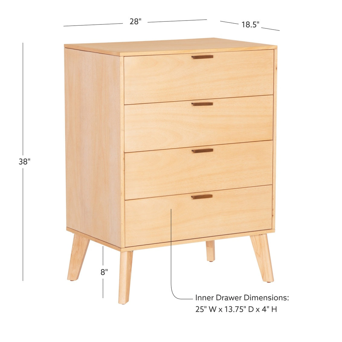 HUDSON NATURAL 4 DRAWER CHEST