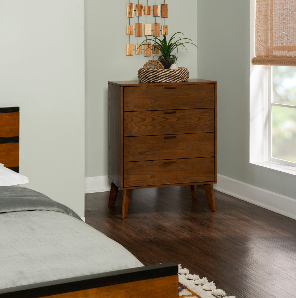 HUDSON MEDIUM BROWN 4 DRAWER CHEST