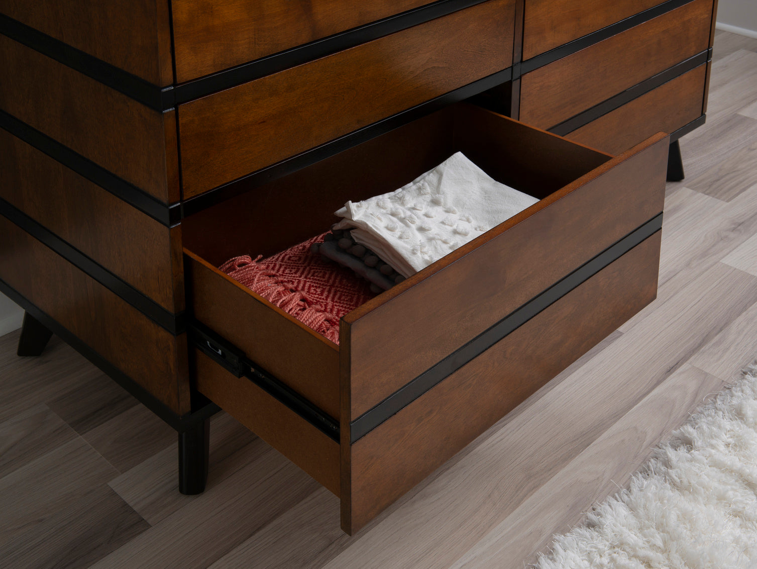 HUDSON 2 TONED 6 DRAWER DRESSER