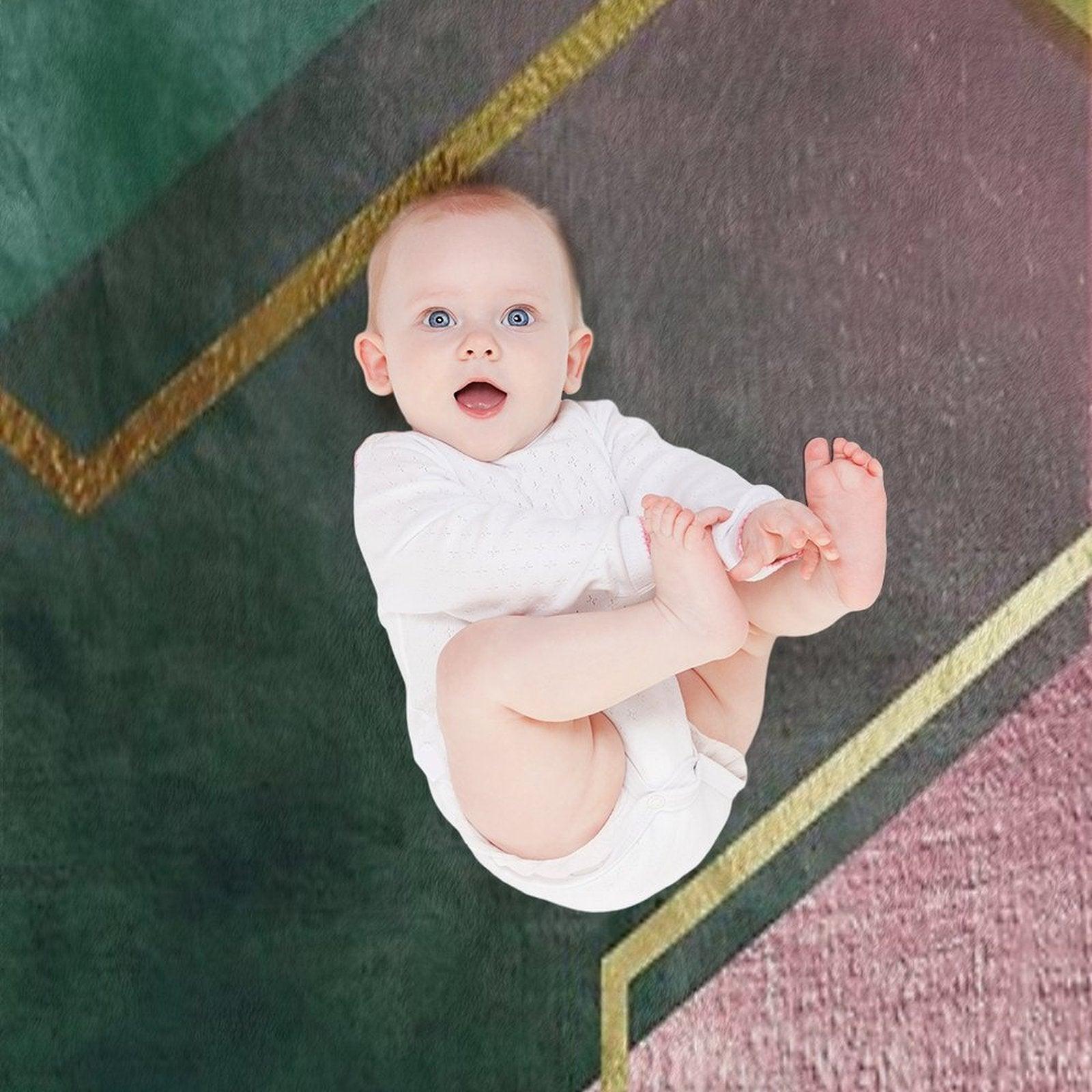 Emerald Green And Pink Geo No 1 Throw Blanket