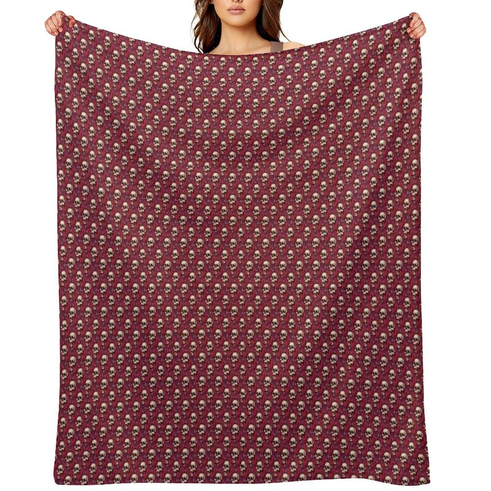 Skulls And Roses Throw Blanket