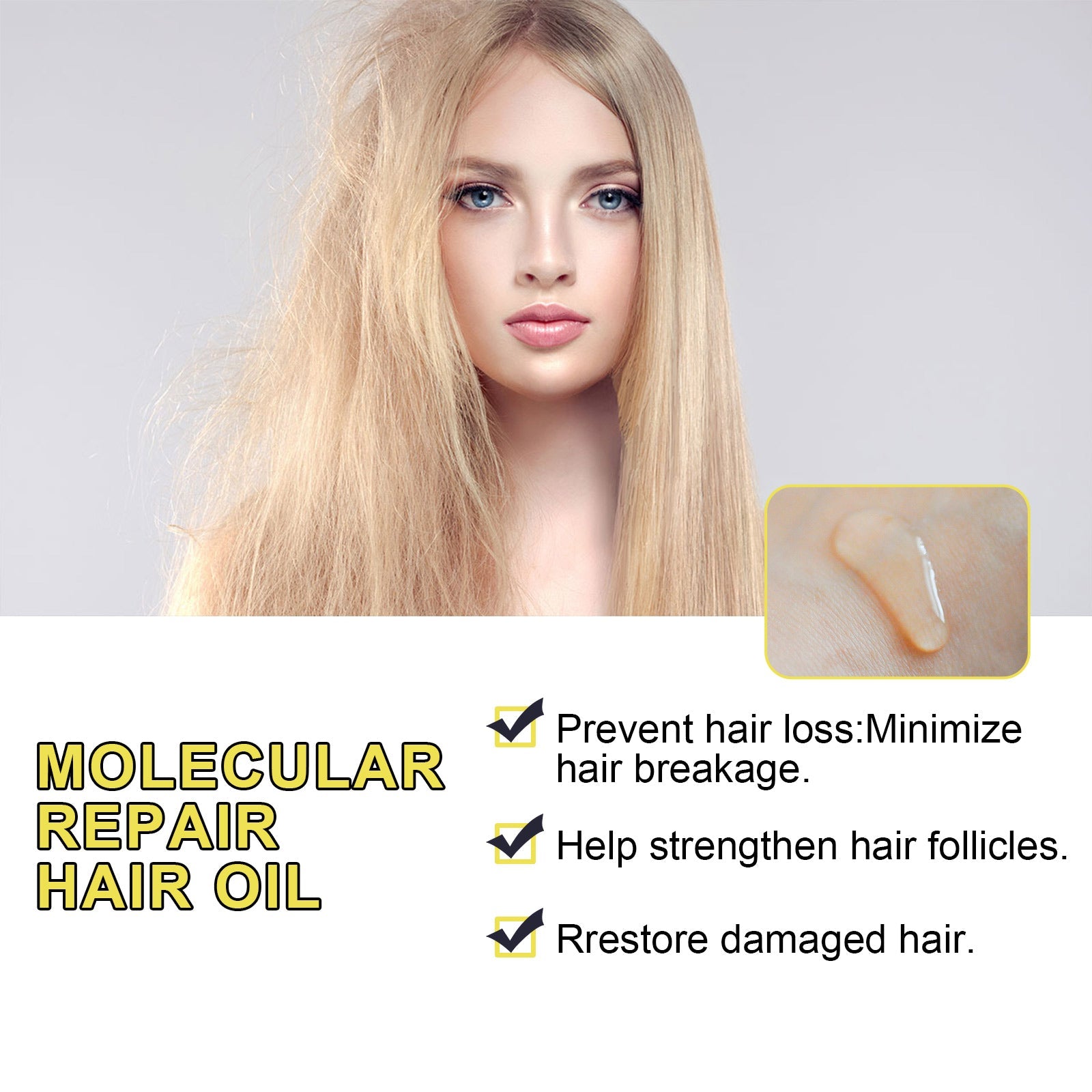 Hair Repair Oil Improves Ironing And Dyeing Dry Hair, Moistening And Smoothing Damaged Hair Fixing Essential Oil